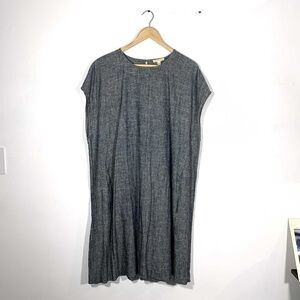 Eileen Fisher Women's Natural Organic Hemp & Cotton Dress Blue/Gray